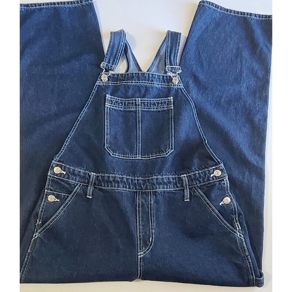 Wild Fable Denim Overalls Women's Size M Dark Wash Y2K - Picture 7 of 9